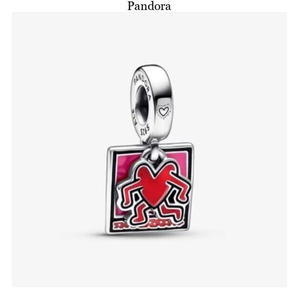 Pandora Keith Haring��? x Pandora Walking Heart Double Dangle Charm